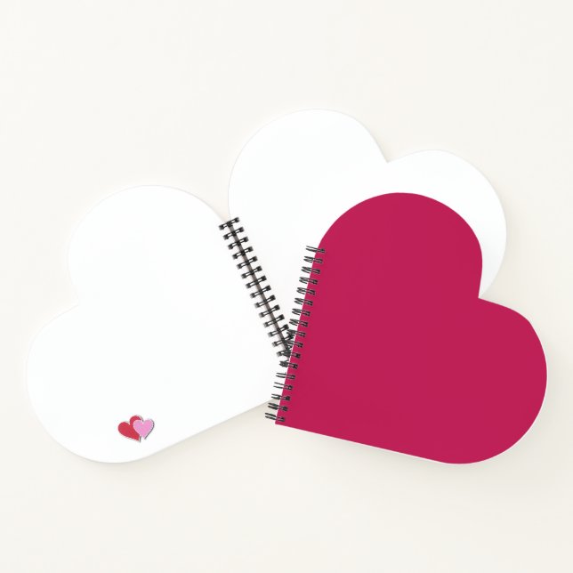 Minimalist Personalised Solid Rose Red Spiral Notebook (Inside)