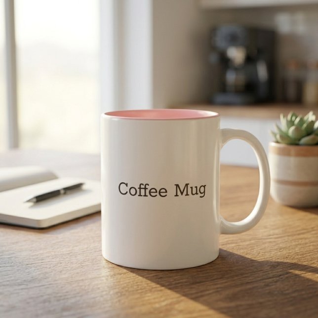Minimalist Personalised Text Two-Tone Coffee Mug (Creator Uploaded)