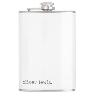 Minimalist Personalised Typewriter-Style Name Hip Flask