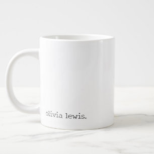 Minimalist Personalised Typewriter-Style Name Large Coffee Mug
