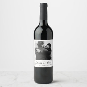 Minimalist Personalised Wedding Photo Favour Wine Label