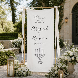 Minimalist Personalised Wedding Welcome Banner