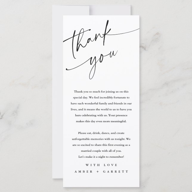 Minimalist Personalised Welcome & Thank You Card (Front)