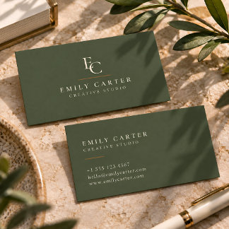 Minimalist Personalized Monogram Modern Business Card