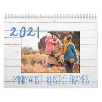Minimalist Personalized Rustic Photo Frames Calendar
