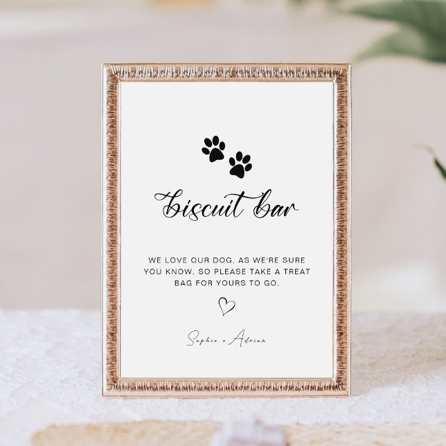 Minimalist Pet Dog Treat Favour Biscuit Bar Weddin Pedestal Sign (Creator Uploaded)