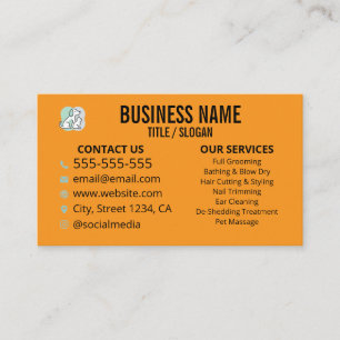 Minimalist Pet Groomer Custom Business Card 
