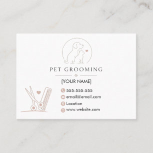 Minimalist Pet Grooming Professional Business Card