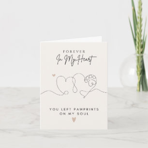 Minimalist Pet Memorial Sympathy Card Paw Print
