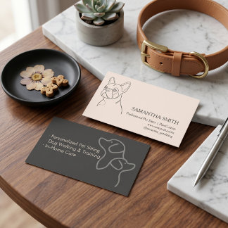 Minimalist Pet Sitter Business Card | Quiet Luxury