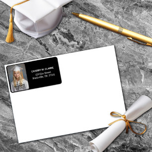 Minimalist Photo 8th Grade Graduation Address Label