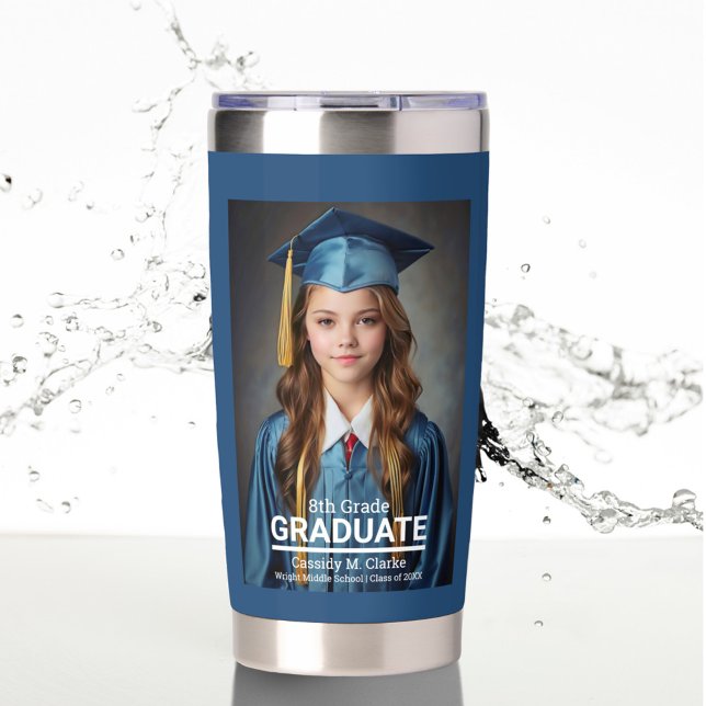 Minimalist Photo 8th Grade Graduation Insulated Tumbler (Creator Uploaded)