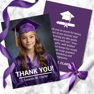 Minimalist Photo 8th Grade Graduation Thank You