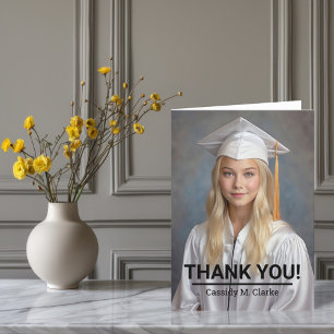 Minimalist Photo 8th Grade Graduation Thank You Card