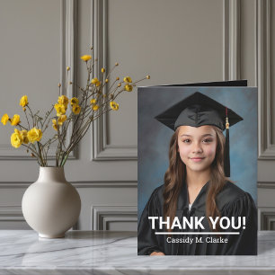 Minimalist Photo 8th Grade Graduation Thank You Card