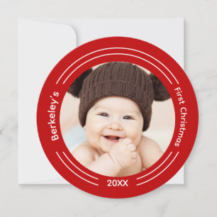 Minimalist Photo Baby First Christmas Card