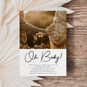 Minimalist Photo Baby Shower Invitation