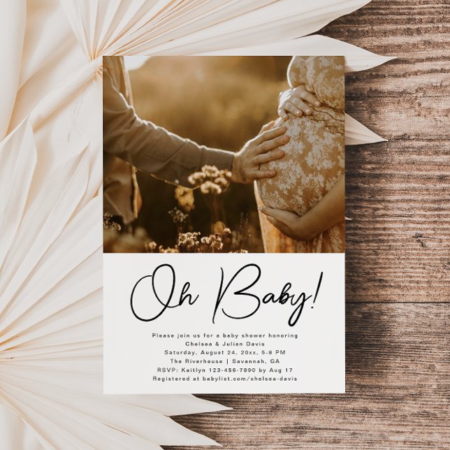 Minimalist Photo Baby Shower Invitation (Creator Uploaded)