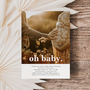 Minimalist Photo Baby Shower Invitation