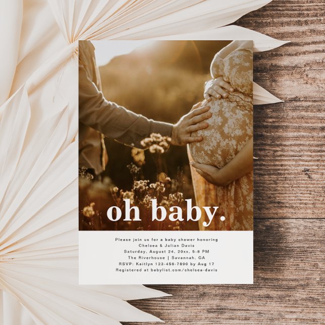Minimalist Photo Baby Shower Invitation (Creator Uploaded)