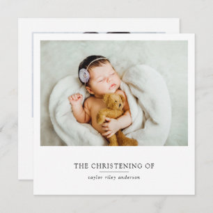 Minimalist Photo Baptism Christening Thank You Card