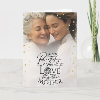 Minimalist Photo Belated Birthday Keepsake Mother Card