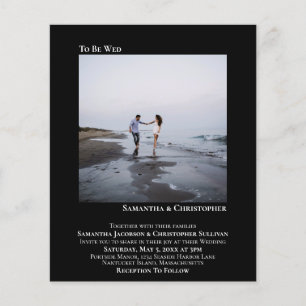 Minimalist Photo Black Budget Wedding Invitation