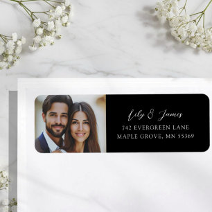 Minimalist Photo Black White Wedding 
