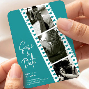 Minimalist photo booth save the date invitation magnet