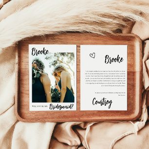 Minimalist Photo Bridesmaid Proposal Card