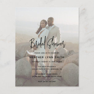 Minimalist Photo Budget Bridal Shower Invite