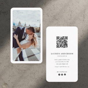 Minimalist Photo Business Card with QR Code