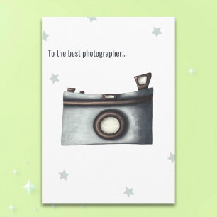 Minimalist Photo Camera Best Photographer Birthday Card