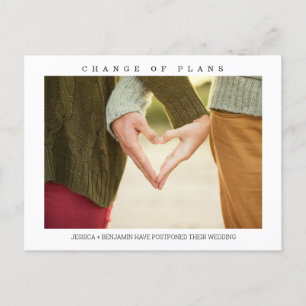 Minimalist Photo Change of Plans Postcard