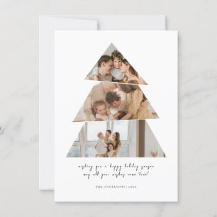 Minimalist Photo Christmas Tree Greetings Card