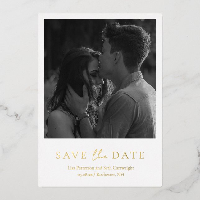 Minimalist Photo Classic Wedding Save the Date (Front)