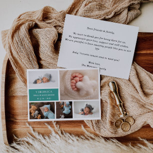 Minimalist Photo Collage Baby Announcement Card