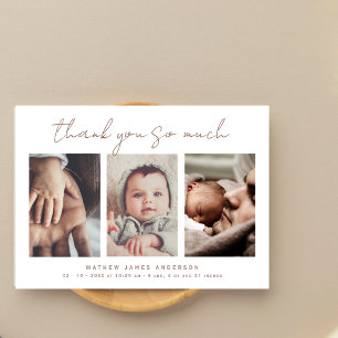 Minimalist Photo Collage Thank You Baby Shower Postcard