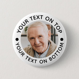 Minimalist Photo Custom Text Colours 6 Cm Round Badge