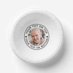 Minimalist Photo Custom Text Colours Paper Plate