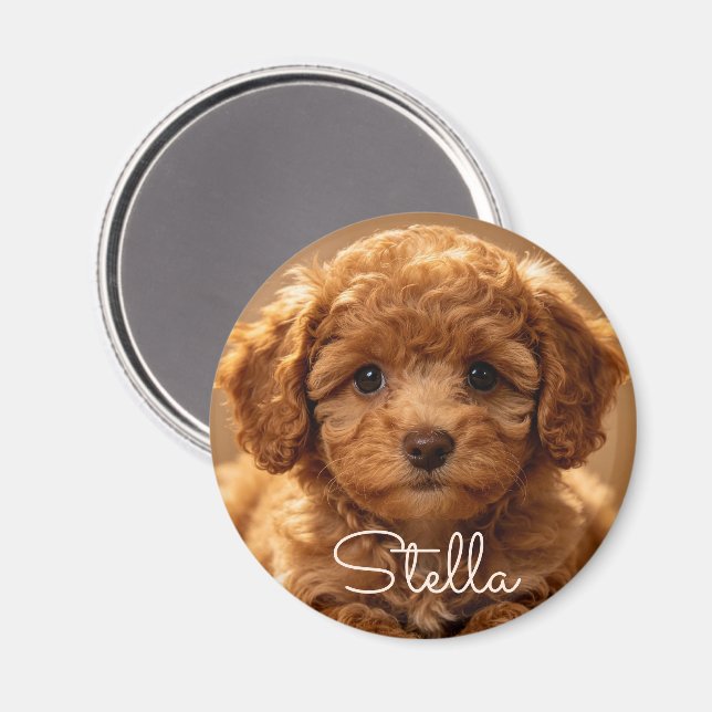 Minimalist Photo Dog - Add Their Name Magnet (Front/Back)