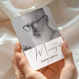 Minimalist Photo Elegant Memorial Favour Magnet