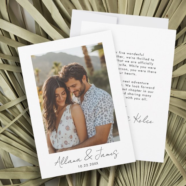 Minimalist Photo Engagement Announcement  (Minimalist Elopement Announcement )