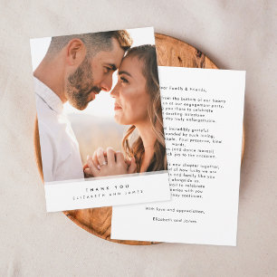 Minimalist Photo Engagement Thank You Card