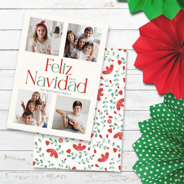 Minimalist Photo Feliz Navidad Colourful  Card (Creator Uploaded)