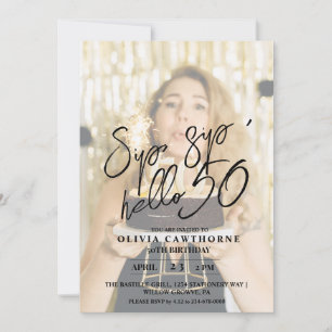 Minimalist Photo Fifty 50th Birthday Party Invitation