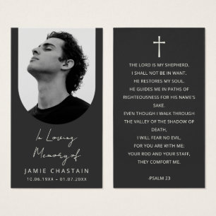 Minimalist Photo Funeral Memorial Prayer Cards