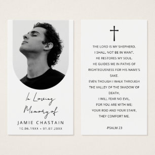 Minimalist Photo Funeral Memorial Prayer Cards