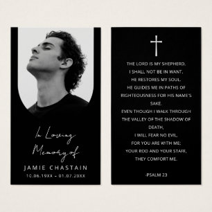 Minimalist Photo Funeral Memorial Prayer Cards