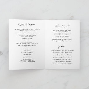 Minimalist Photo Funeral Order of Service Folded Programme